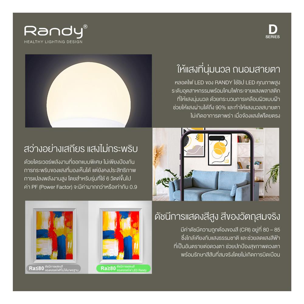 หลอด LED RANDY BULB 15 วัตต์ DAYLIGHT E27