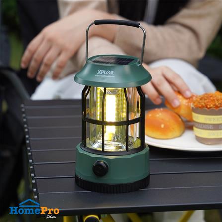 ตะเกียงแคมป์ปิ้ง SPRING SOLAR LED XPLOR สีเขียวเข้ม_6