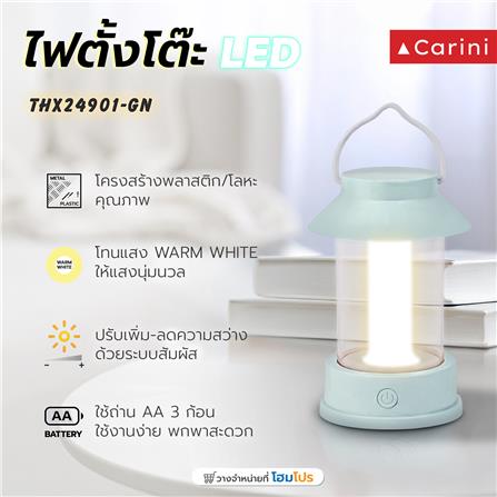 ไฟตั้งโต๊ะ LED CARINI THX24901-GN 0.9 วัตต์ WARM WHITE สีเขียว_3