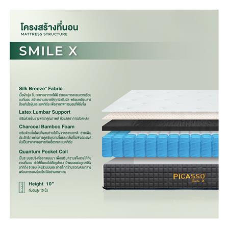 ที่นอน 3.5 ฟุต PICASSO SMILE X (พร้อมโซฟา COZY สีน้ำเงิน 1 ตัว)_4