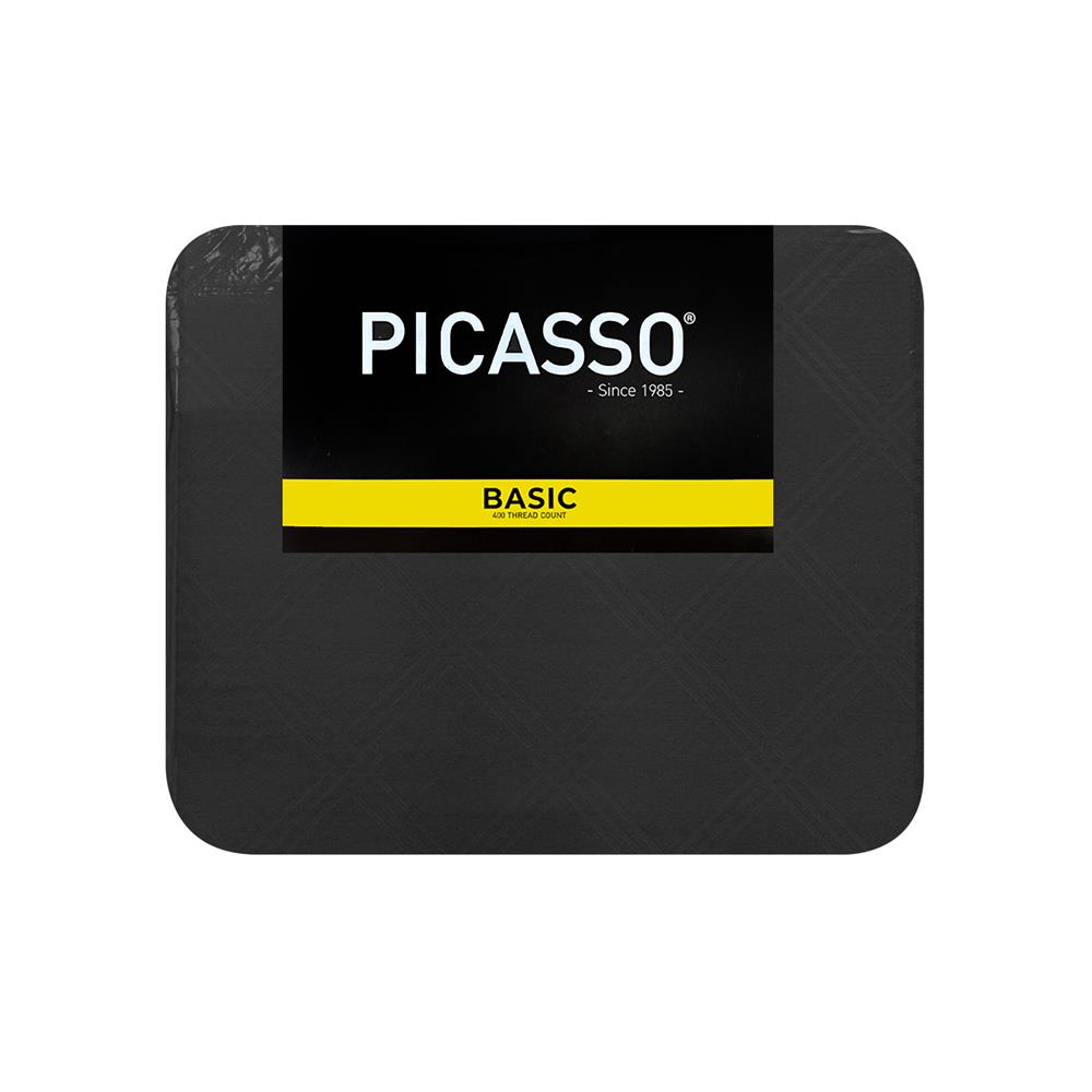 ชุดผ้าปูที่นอน 5 ฟุต (ชุด 6 ชิ้น) PICASSO BASIC ENJOY DARK GREY