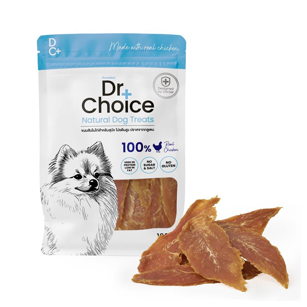 ขนมสุนัข DR.CHOICE CHICKEN JERKY 160 ก.