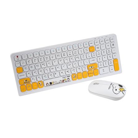 ชุดคีย์บอร์ดและเมาส์ไร้สาย ANITECH SNP-PA814 ลายสนูปปี้ สีขาว_0