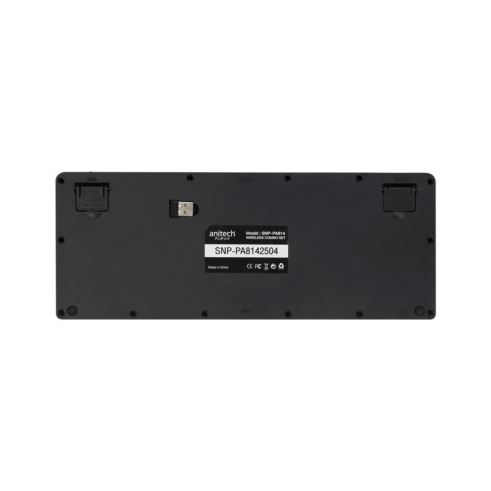 ชุดคีย์บอร์ดและเมาส์ไร้สาย ANITECH SNP-PA814 ลายสนูปปี้ สีดำ