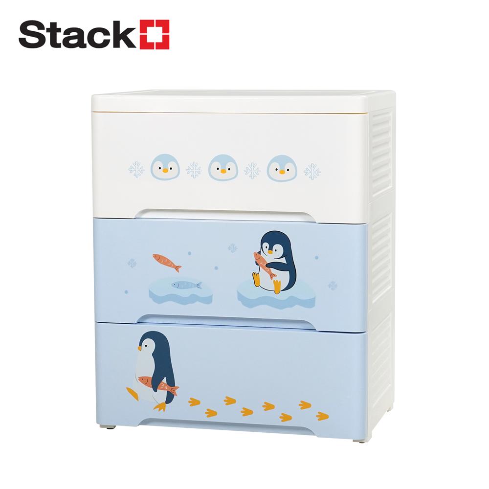 ตู้ลิ้นชัก 3 ชั้น STACKO LITTLE-P 57.6x40x70.9 ซม. สีฟ้า/ขาว_0