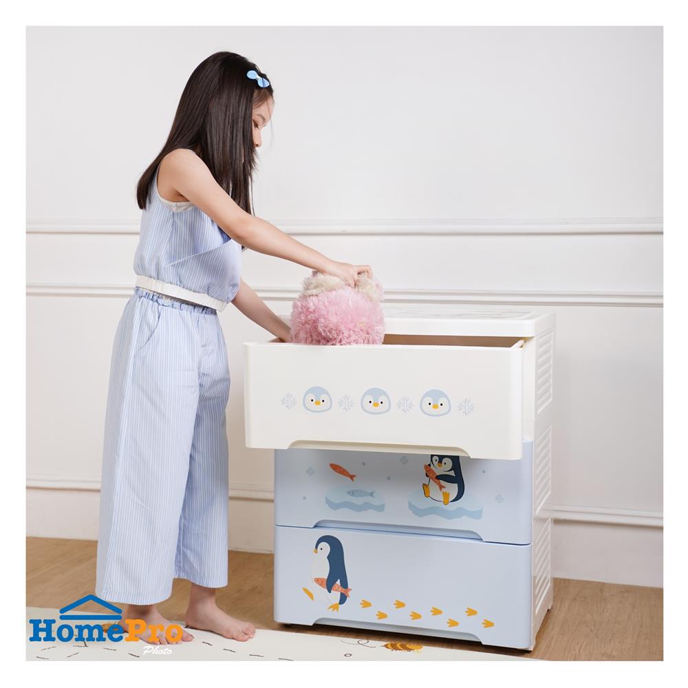 ตู้ลิ้นชัก 3 ชั้น STACKO LITTLE-P 57.6x40x70.9 ซม. สีฟ้า/ขาว