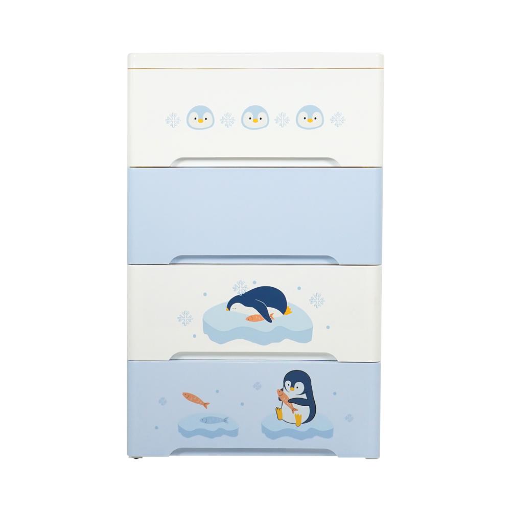 ตู้ลิ้นชัก 4 ชั้น STACKO LITTLE-P 57.6x40x92.7ซม. สีฟ้า/ขาว