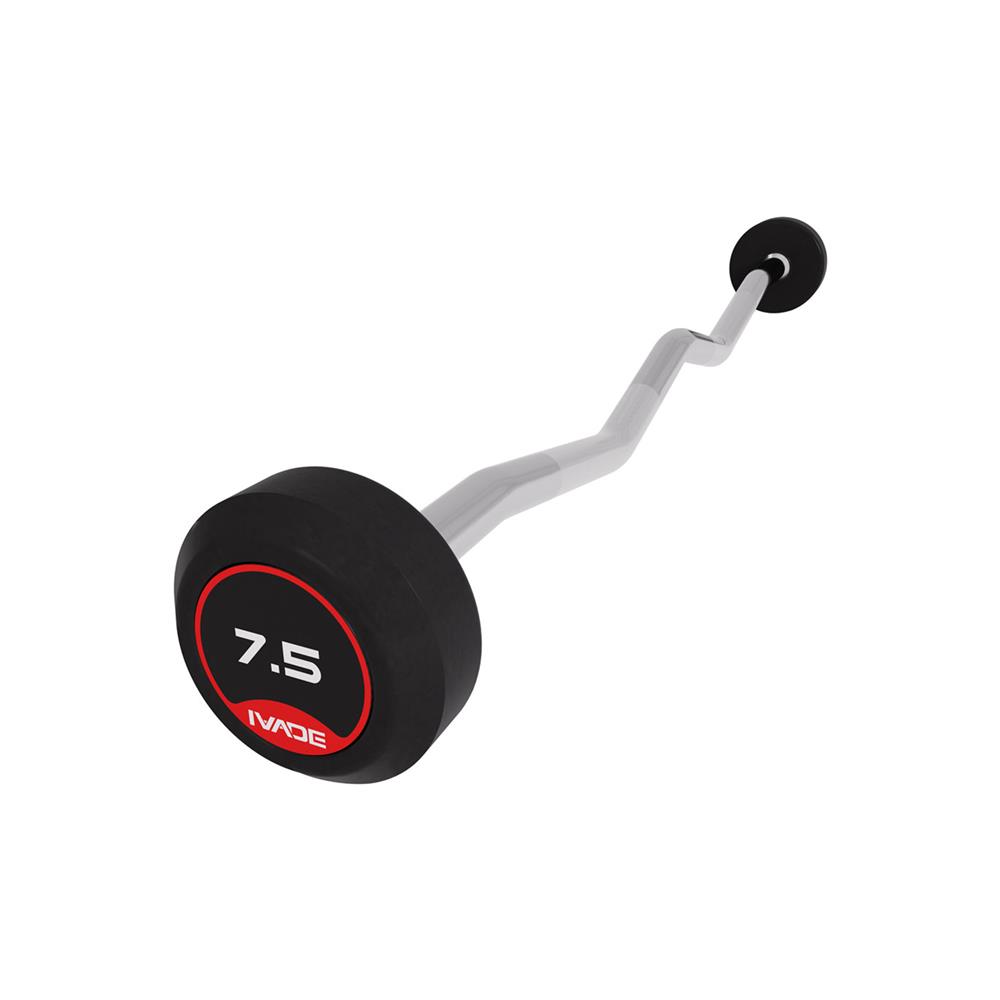 บาร์เบลแกนหยักหุ้มยาง IVADE 7.5 กก. (1 ชิ้น)