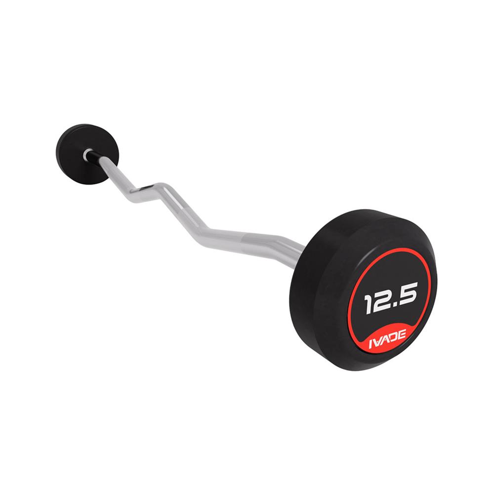 บาร์เบลแกนหยักหุ้มยาง IVADE 12.5 กก. (1 ชิ้น)