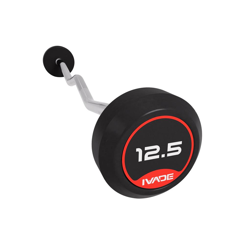 บาร์เบลแกนหยักหุ้มยาง IVADE 12.5 กก. (1 ชิ้น)