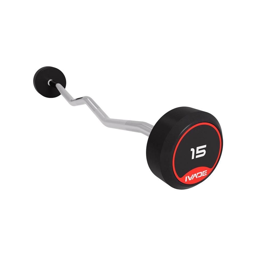 บาร์เบลแกนหยักหุ้มยาง IVADE 15 กก. (1 ชิ้น)