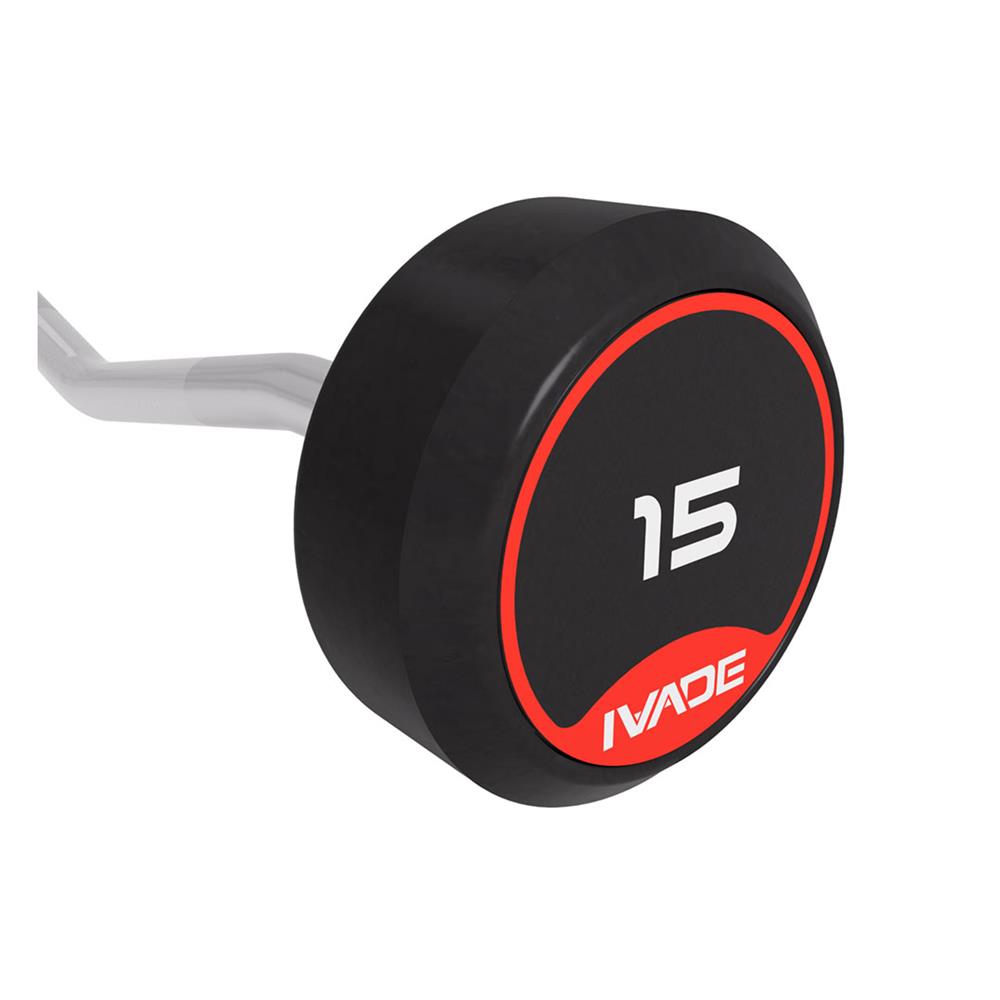 บาร์เบลแกนหยักหุ้มยาง IVADE 15 กก. (1 ชิ้น)