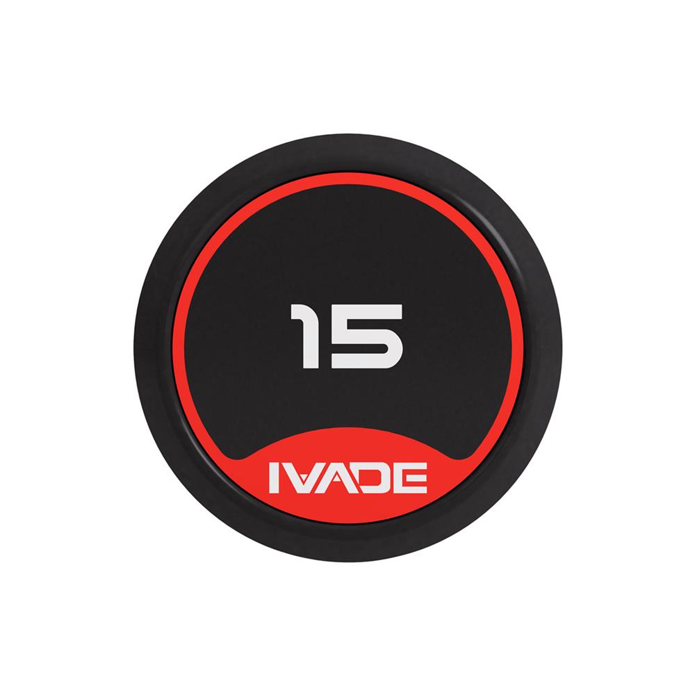 บาร์เบลแกนหยักหุ้มยาง IVADE 15 กก. (1 ชิ้น)