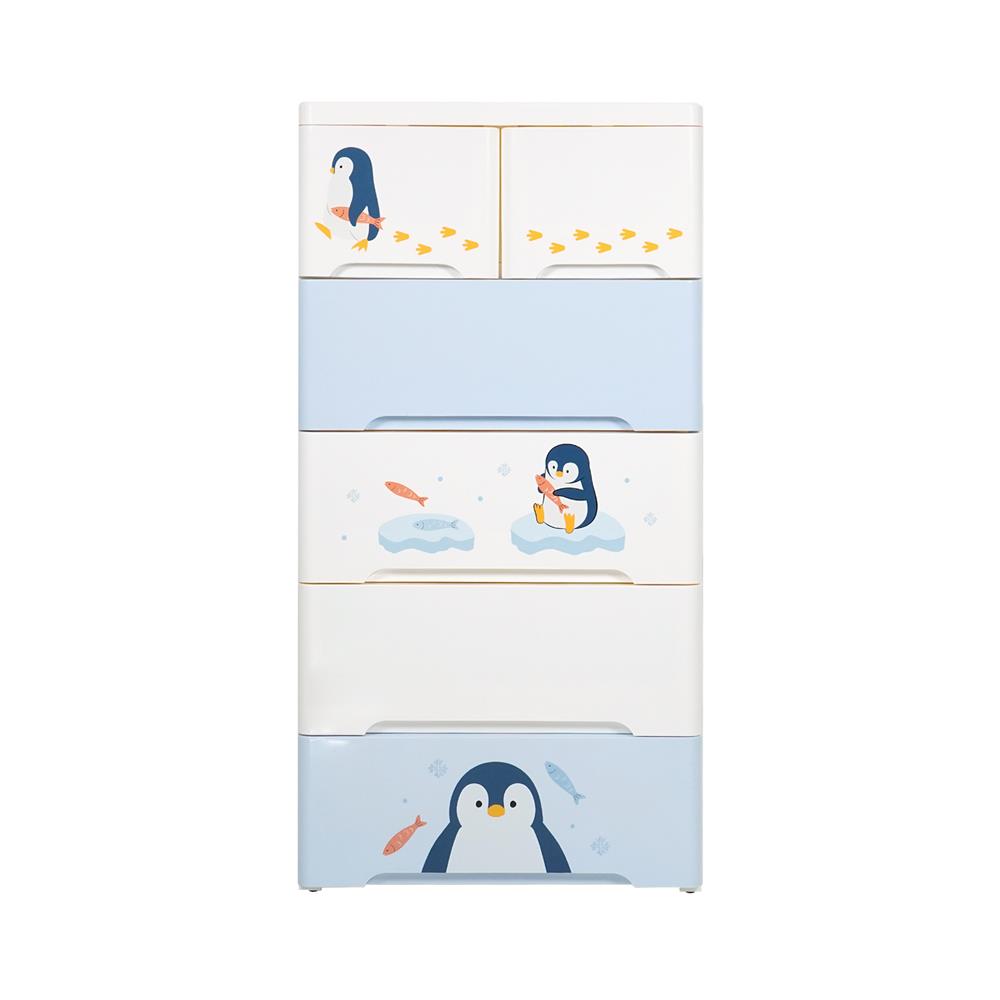 ตู้ลิ้นชัก 5 ชั้น STACKO LITTLE-P 57.6x40x115.3 ซม. สีฟ้า/ขาว
