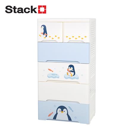 ตู้ลิ้นชัก 5 ชั้น STACKO LITTLE-P 57.6x40x115.3 ซม. สีฟ้า/ขาว_1