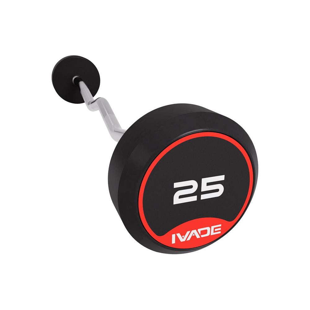 บาร์เบลแกนหยักหุ้มยาง IVADE 25 กก. (1 ชิ้น)