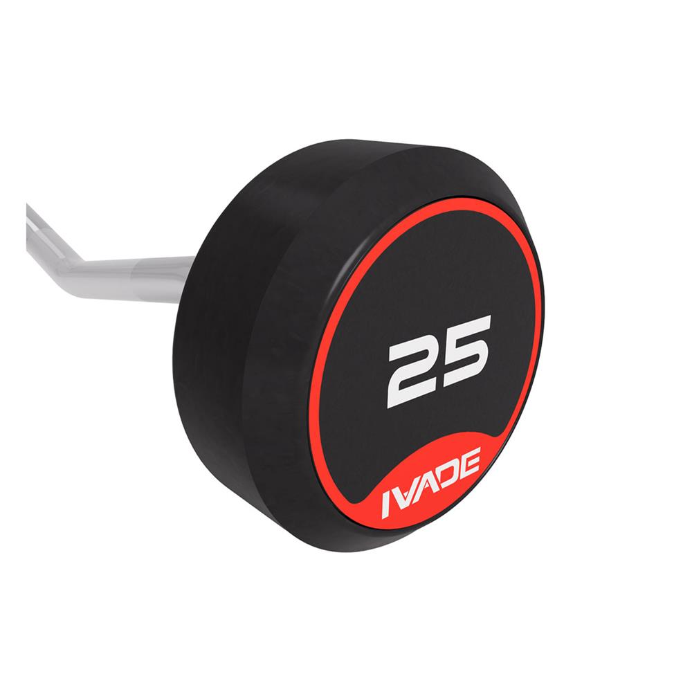 บาร์เบลแกนหยักหุ้มยาง IVADE 25 กก. (1 ชิ้น)