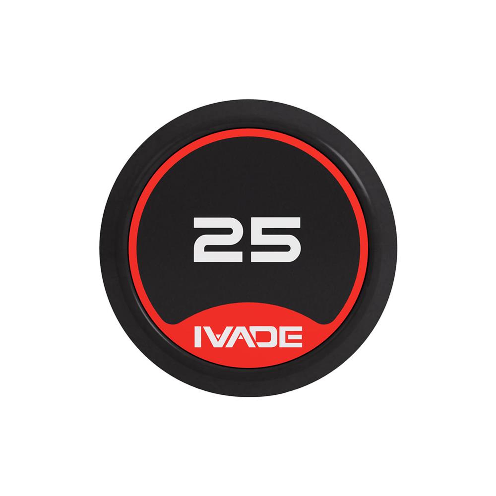 บาร์เบลแกนหยักหุ้มยาง IVADE 25 กก. (1 ชิ้น)