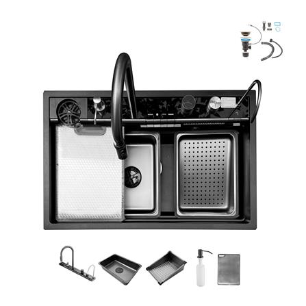 ซิงค์ฝัง 1 หลุม S-FLO NL0105 SM8050G สีดำ_0