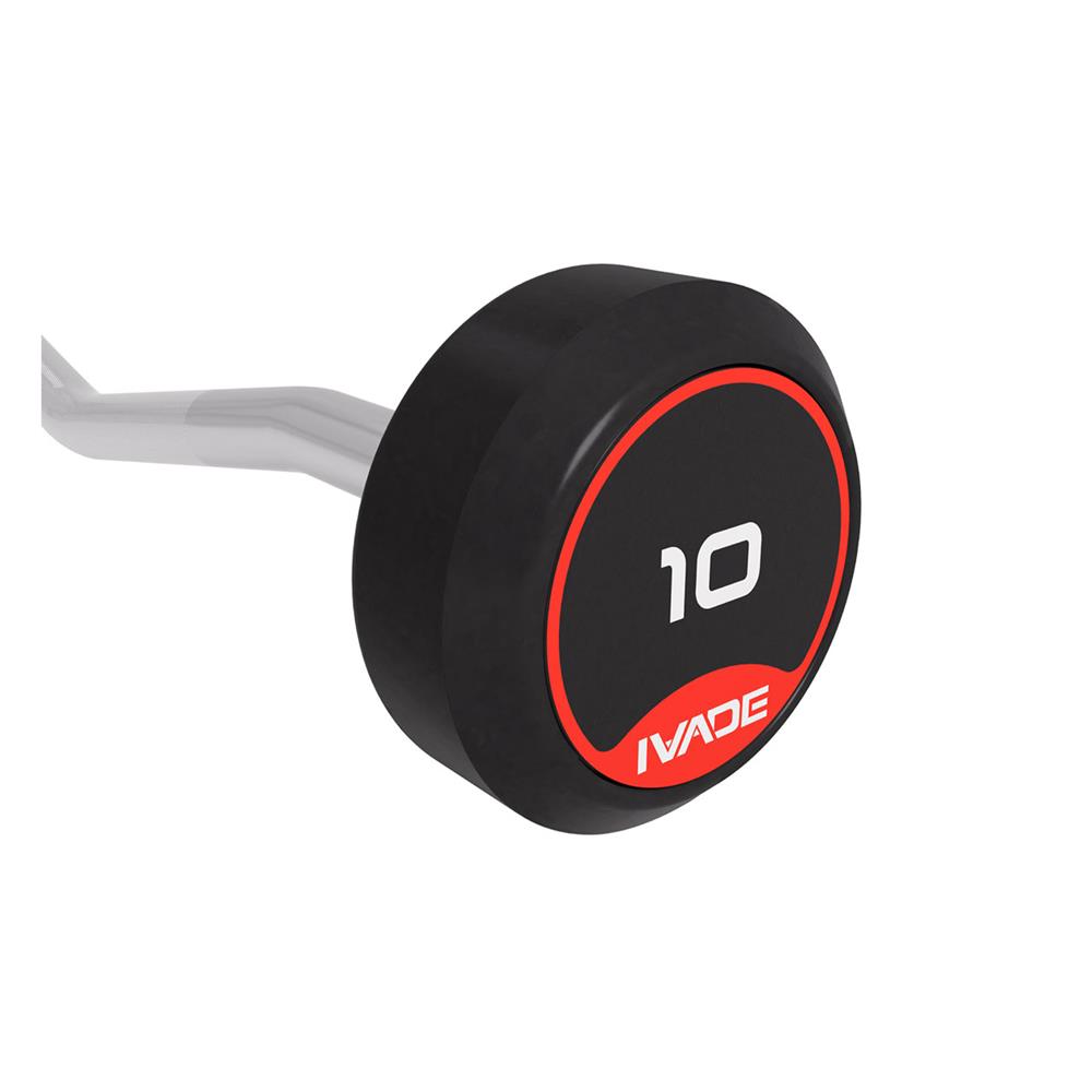 บาร์เบลแกนหยักหุ้มยาง IVADE 10 กก. (1 ชิ้น)