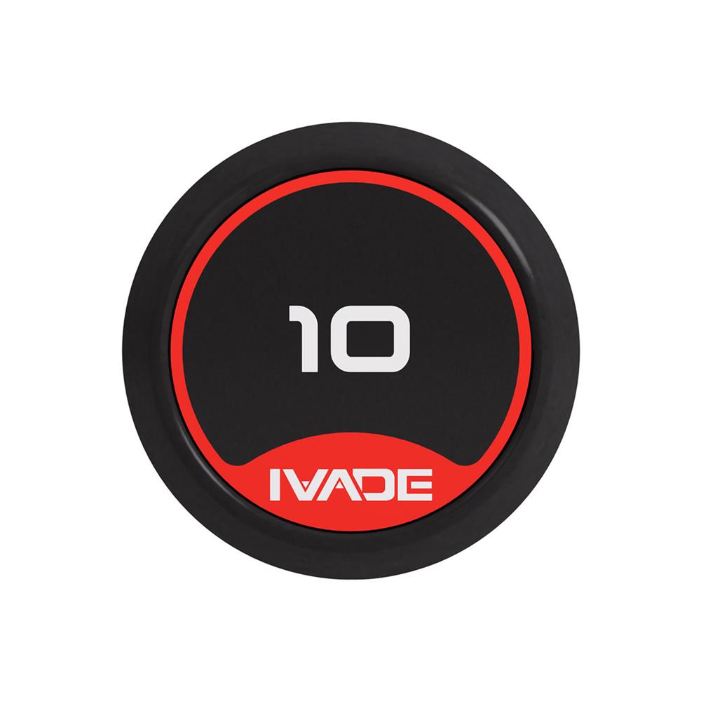 บาร์เบลแกนหยักหุ้มยาง IVADE 10 กก. (1 ชิ้น)