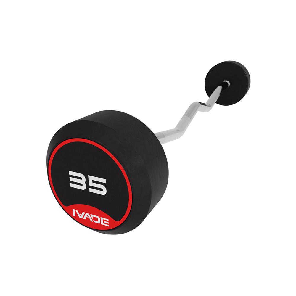 บาร์เบลแกนหยักหุ้มยาง IVADE 35 กก. (1 ชิ้น)