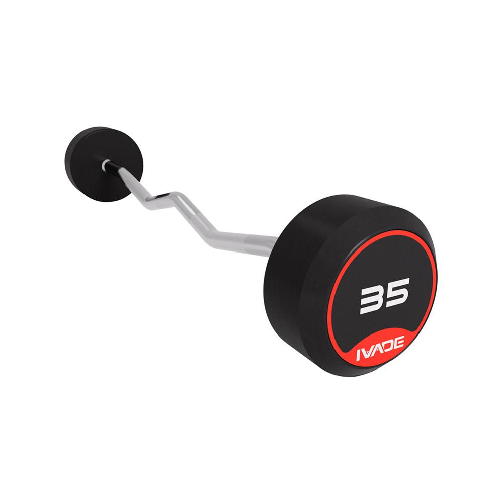 บาร์เบลแกนหยักหุ้มยาง IVADE 35 กก. (1 ชิ้น)