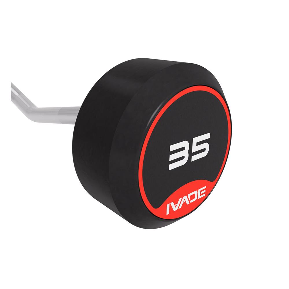 บาร์เบลแกนหยักหุ้มยาง IVADE 35 กก. (1 ชิ้น)