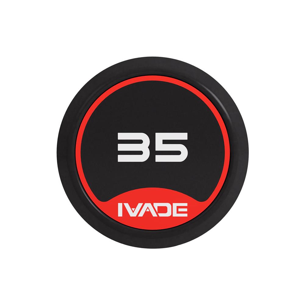 บาร์เบลแกนหยักหุ้มยาง IVADE 35 กก. (1 ชิ้น)