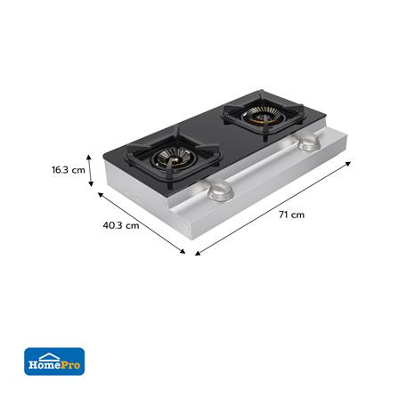 เตาแก๊สตั้งโต๊ะ 2 หัวแก๊ส KUCINE PYRO SS_6