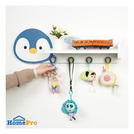 ชั้นวางติดผนังพร้อมขอแขวน STACKO LITTLE-P 15x60x15 ซม. สีฟ้า_5