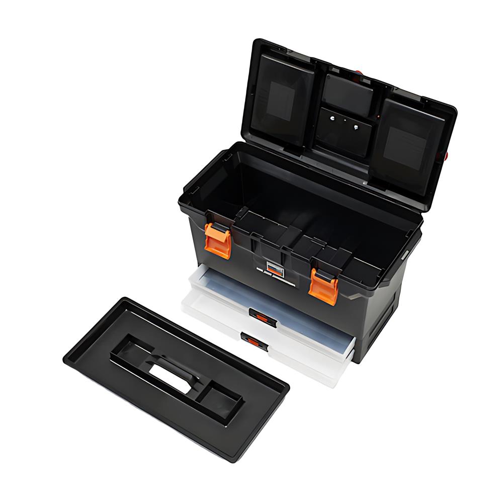 กล่องเครื่องมือพลาสติก TRUSCO TTB-802 สีดำ-ส้ม