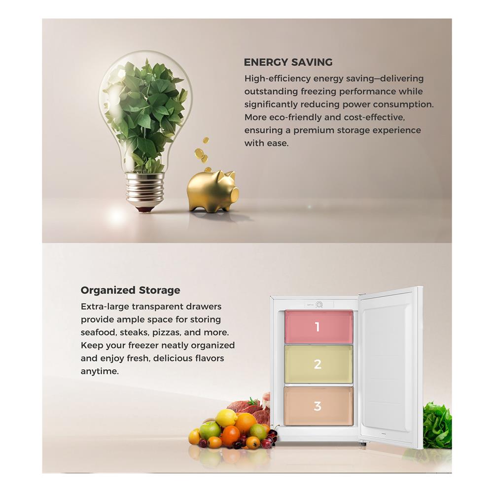 ตู้แช่แนวตั้ง HAIER BD-91 3.2 คิว สีขาว