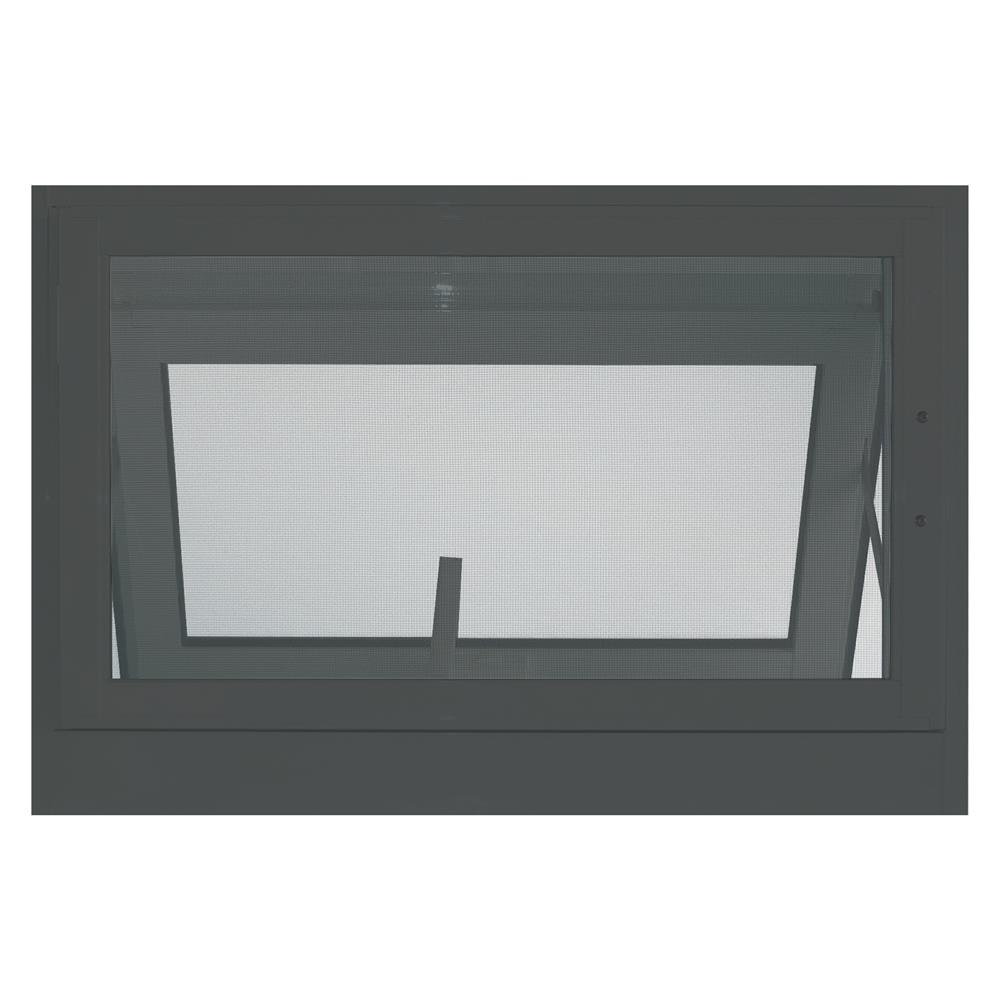 หน้าต่างอะลูมิเนียมบานกระทุ้งพร้อมมุ้งลวด J-TRUST SANKYOALUMI 60x40 ซม. สีเทา