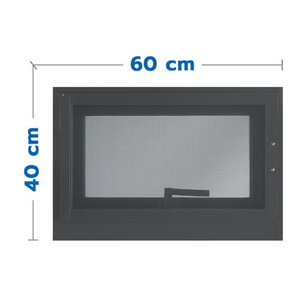 หน้าต่างอะลูมิเนียมบานกระทุ้งพร้อมมุ้งลวด J-TRUST SANKYOALUMI 60x40 ซม. สีเทา_0