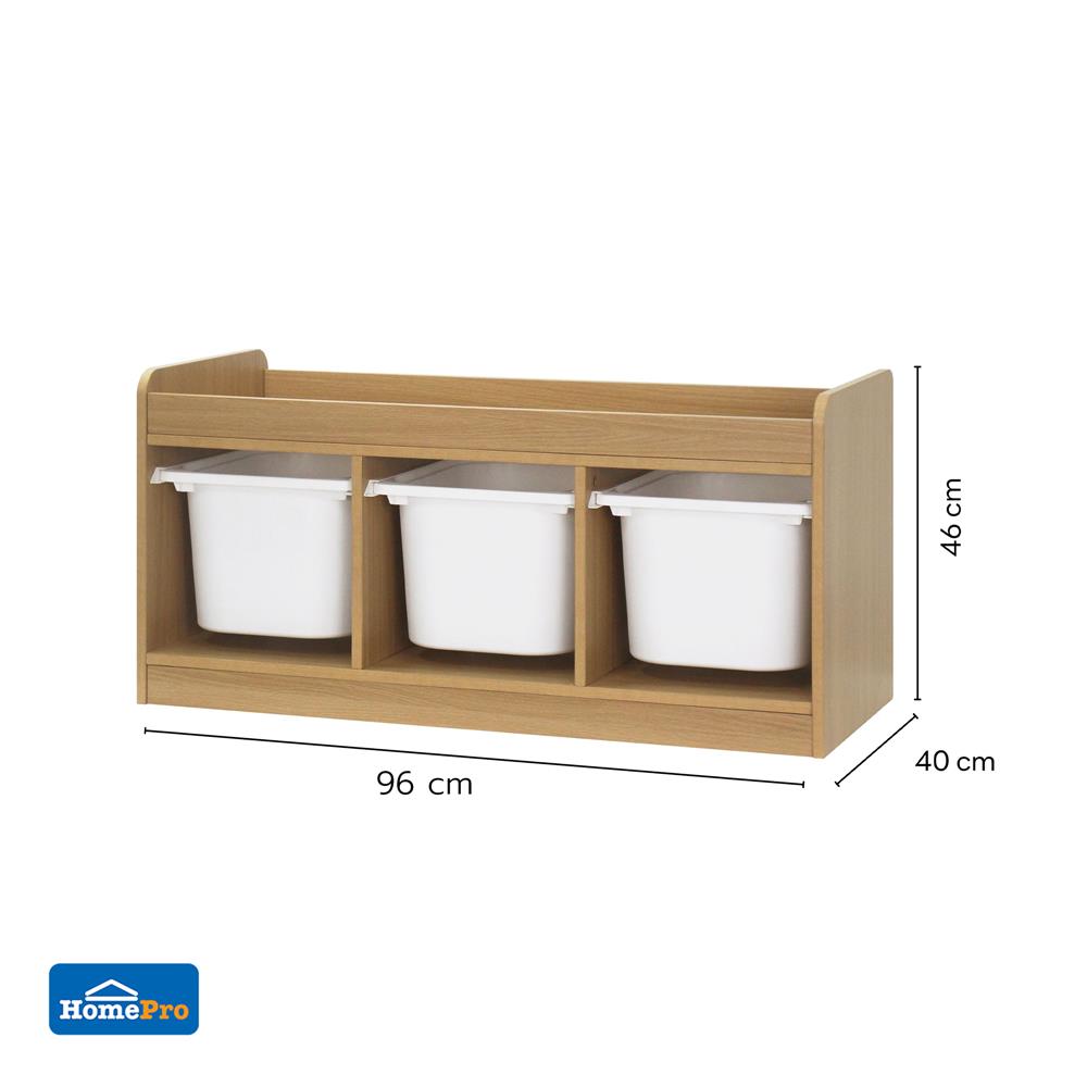 ตู้ลิ้นชักเก็บของ 3 ช่อง FURDINI TORI BOX 96 ซม. สี NATURAL OAK/ขาว