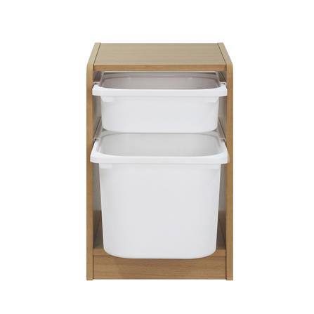 ตู้ลิ้นชักเก็บของ 2 ช่อง FURDINI TORI BOX 33 ซม. สี NATURAL OAK/ขาว_2