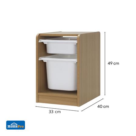 ตู้ลิ้นชักเก็บของ 2 ช่อง FURDINI TORI BOX 33 ซม. สี NATURAL OAK/ขาว_13