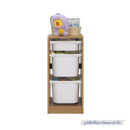 ตู้ลิ้นชักเก็บของ 3 ช่อง FURDINI TORI BOX 33 ซม. สี NATURAL OAK/ขาว_6