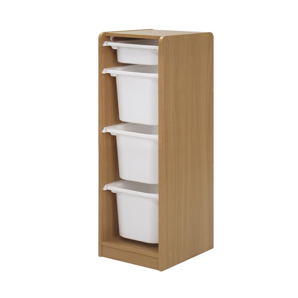 ตู้ลิ้นชักเก็บของ 4 ช่อง FURDINI TORI BOX 33 ซม. สี NATURAL OAK/ขาว