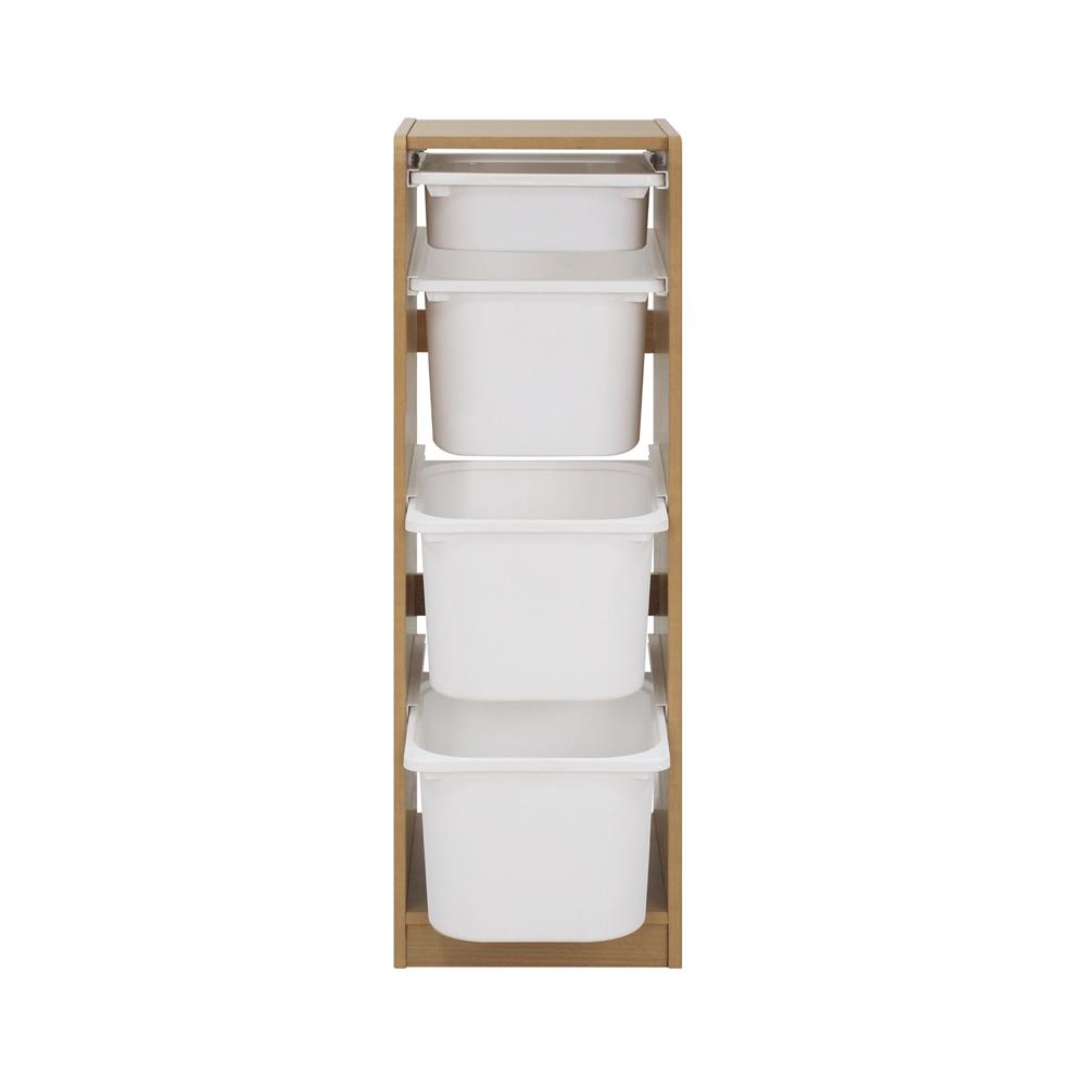 ตู้ลิ้นชักเก็บของ 4 ช่อง FURDINI TORI BOX 33 ซม. สี NATURAL OAK/ขาว