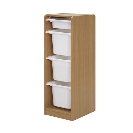 ตู้ลิ้นชักเก็บของ 4 ช่อง FURDINI TORI BOX 33 ซม. สี NATURAL OAK/ขาว_0