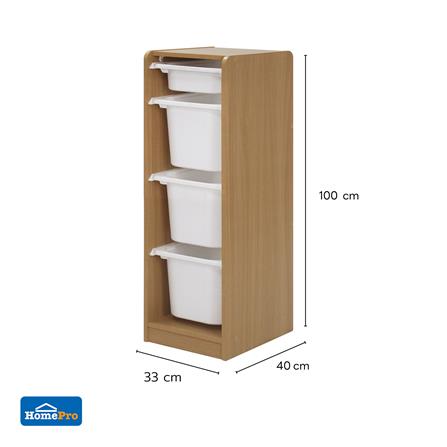 ตู้ลิ้นชักเก็บของ 4 ช่อง FURDINI TORI BOX 33 ซม. สี NATURAL OAK/ขาว_13