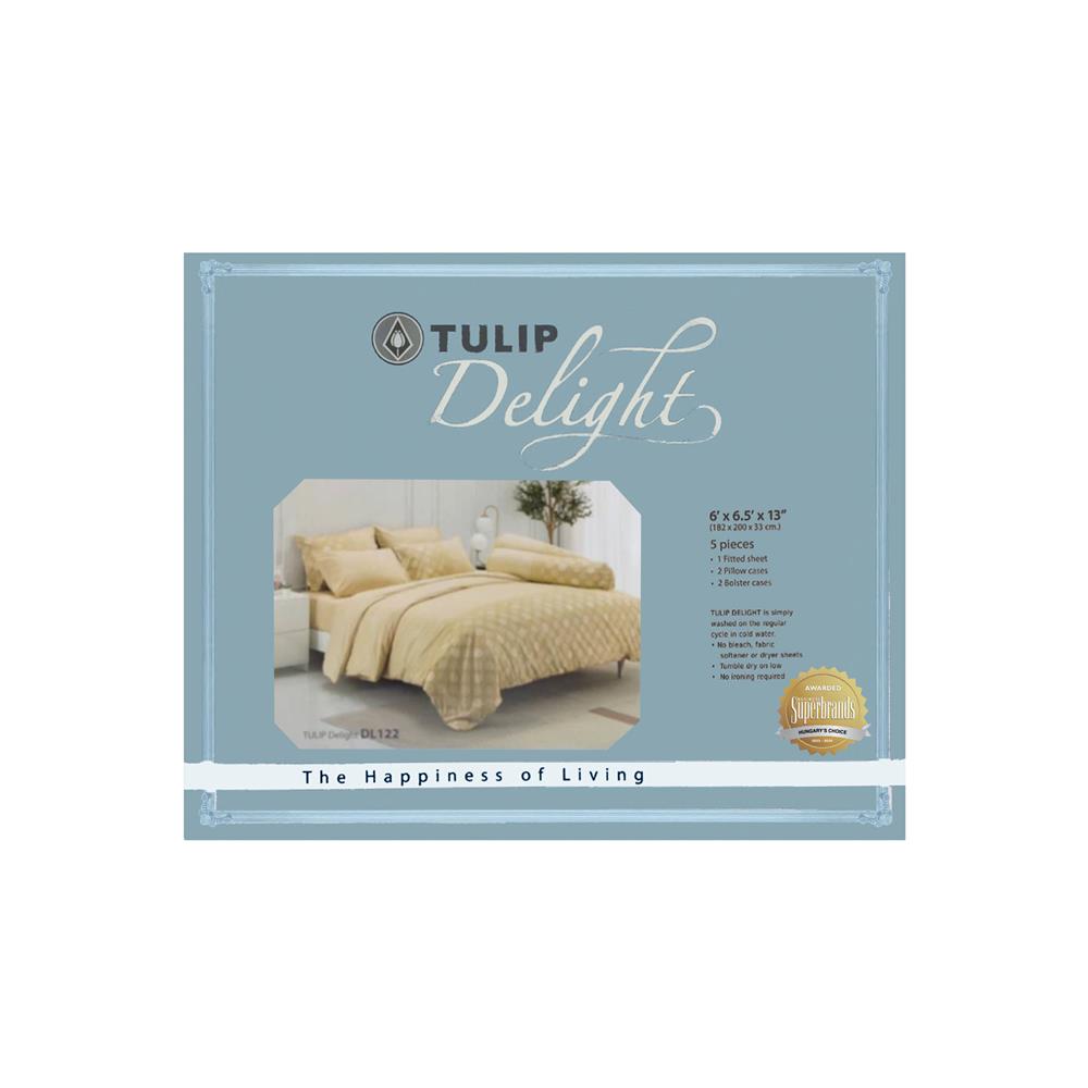 ชุดผ้าปูที่นอน 6 ฟุต (ชุด 5 ชิ้น) TULIP DELIGHT 60012-DL122