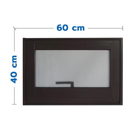 หน้าต่างอะลูมิเนียมบานกระทุ้งพร้อมมุ้งลวด J-TRUST SANKYOALUMI 60x40 ซม. สีดำ_0