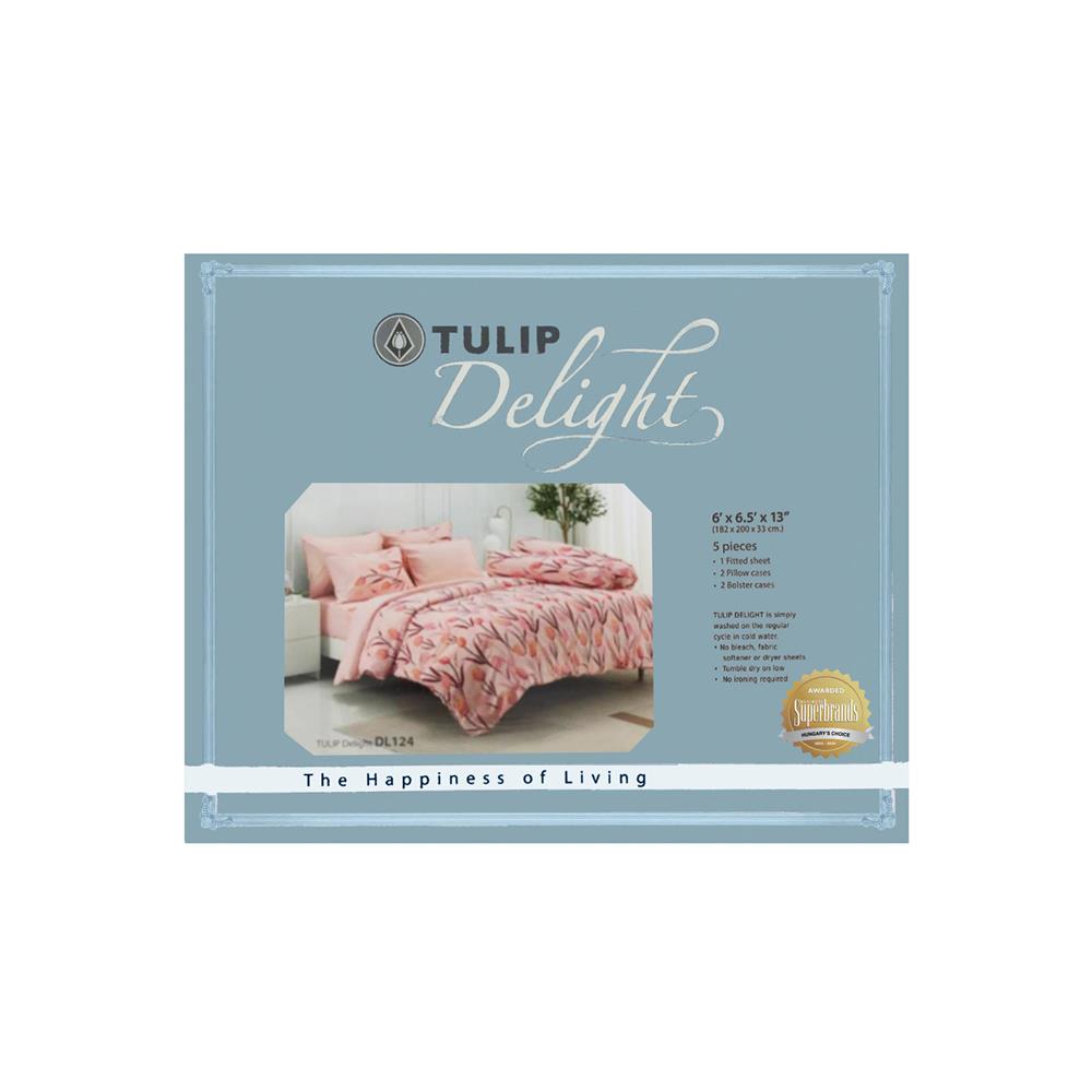 ชุดผ้าปูที่นอน 6 ฟุต (ชุด 5 ชิ้น) TULIP DELIGHT 60012-DL124