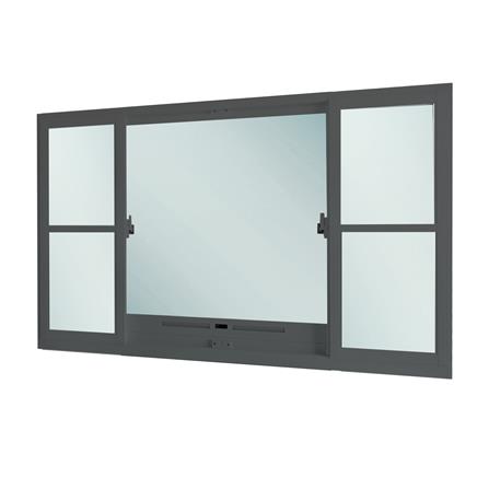 หน้าต่างบานเลื่อนอะลูมิเนียมพร้อมมุ้งลวด S-F-S SANKYOALUMI J-TRUST VENTILATION 180x110 ซม. สีเทา_1