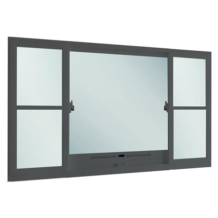หน้าต่างบานเลื่อนอะลูมิเนียมพร้อมมุ้งลวด S-F-S SANKYOALUMI J-TRUST VENTILATION 180x110 ซม. สีเทา_2