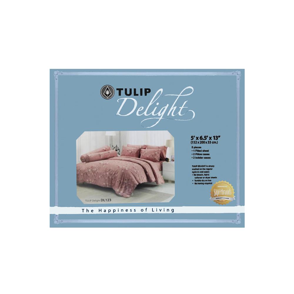 ชุดผ้าปูที่นอน 5 ฟุต (ชุด 5 ชิ้น) TULIP DELIGHT 60013-DL123