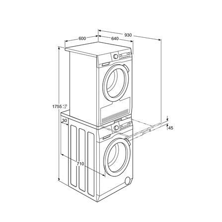 ชุดวางซ้อนเครื่องซักผ้าและเครื่องอบผ้า ELECTROLUX E1WYHSK1 สีขาว_2